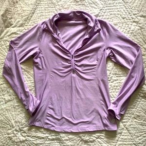 5/$15 
New Balance Womens Long Sleeve Lilac 1/4 Zip Athletic Shirt Size m